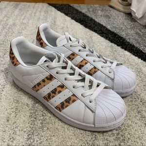 Adidas Cheetah print Superstars